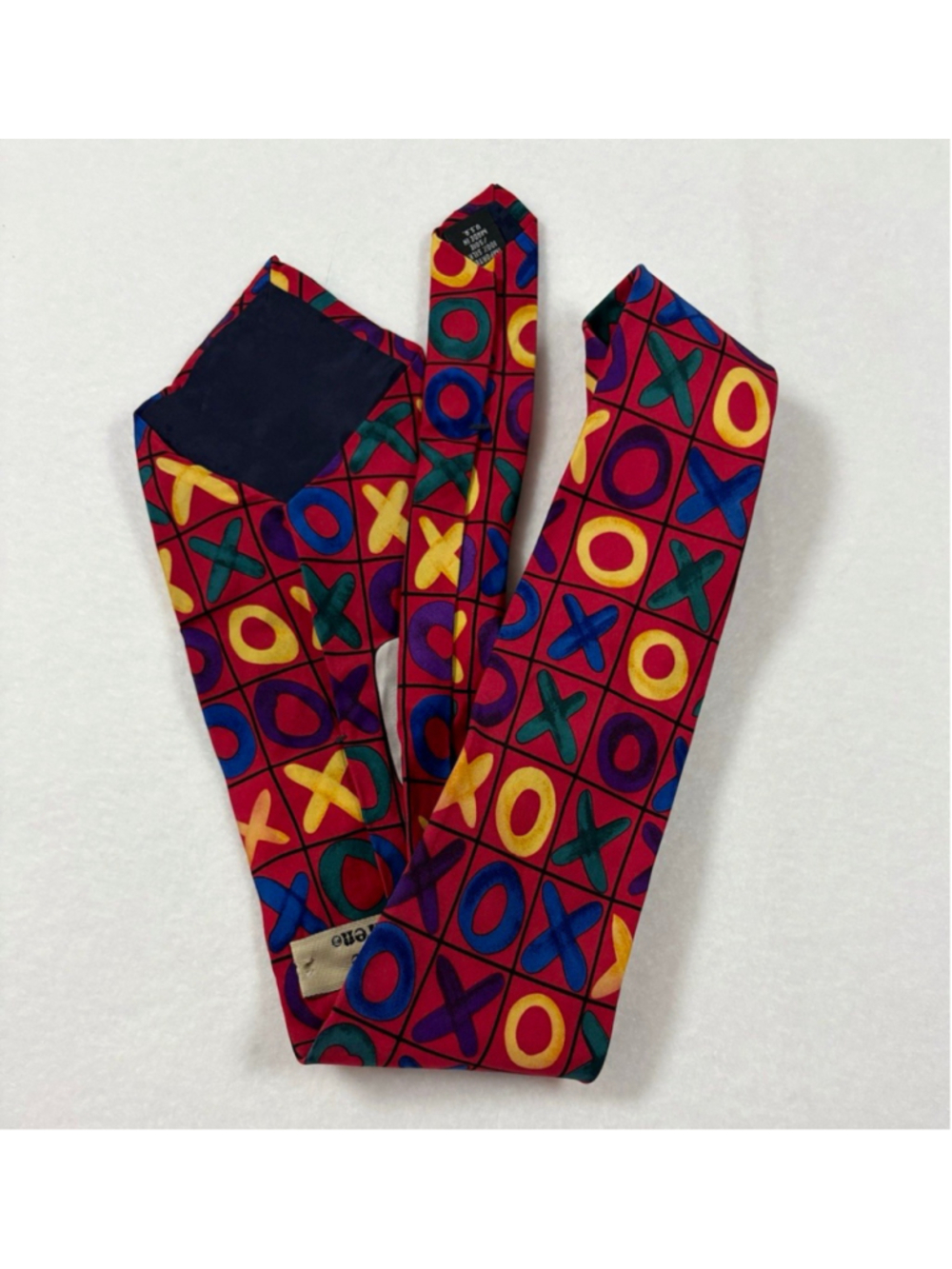 Save the Children Men's 100% Silk Red Geometric Woven Tie One Size